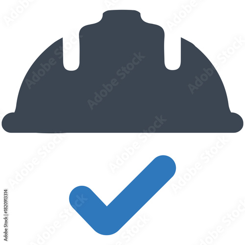 Construction Safety Approved: A simplified icon represents the essence of construction safety and approval.