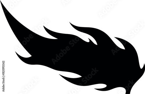 Black comet fire silhouette