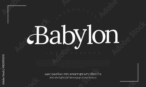 Elegant luxury font alphabet logo. Typography Beauty minimal modern fashion classic letter serif fonts decorative wedding vintage retro logos. vector illustration