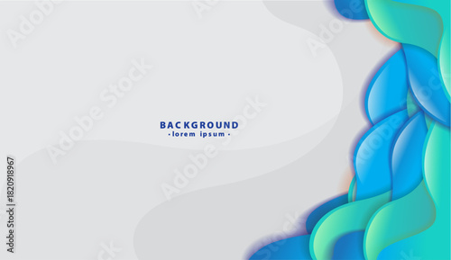 Wavy abstract background suitable for presentations, websites, graphic designs, and advertising projects with blue and green gradients. Bold colors stand out.