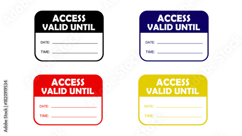 Access Valid Until Label Sticker Template Vector Design
