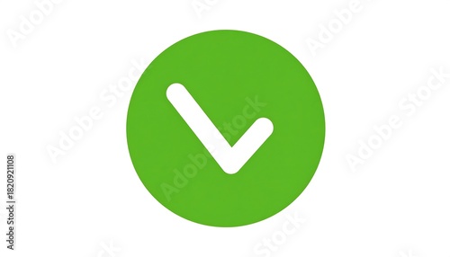 A green circle containing a white downward pointing check mark, isolated on a plain white background