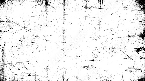 Abstract grunge texture background with distressed black scratches and speckles on a white surface vector