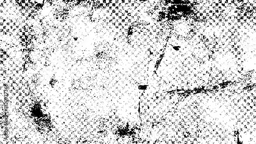 Abstract black and white grunge texture background with distressed halftone pattern and rough surface effect vector