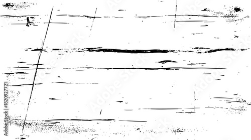 Abstract grunge texture background with horizontal black distressed lines and scratches vector