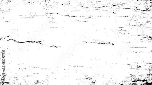 Abstract black and white grunge texture overlay with distressed horizontal lines and speckle noise vector