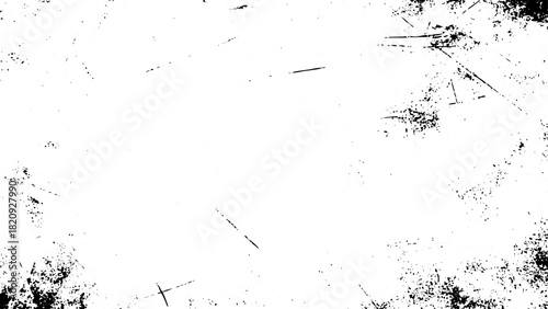 Abstract black and white grunge texture overlay with distressed scratches and rough surface effect vector