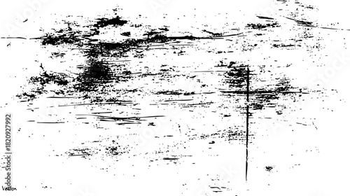 Abstract black grunge texture overlay on, distressed surface element for design vector