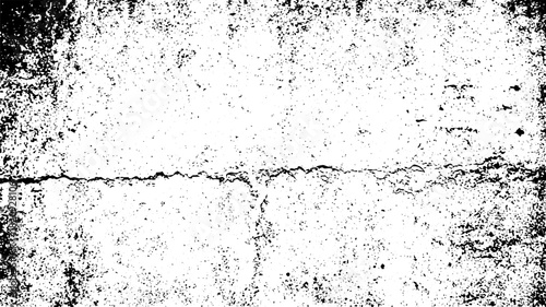 Black and white grunge texture background with distressed concrete crack overlay effect vector