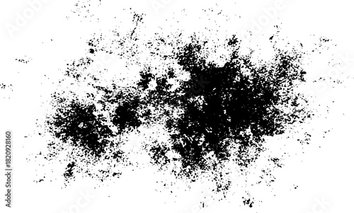 Black grunge texture splash or ink blot vector