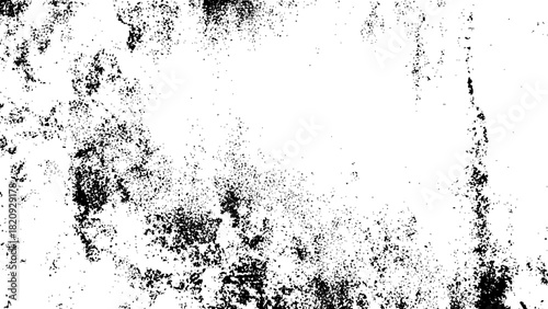 Abstract black and white grunge texture overlay background with distressed and weathered surface effect vector