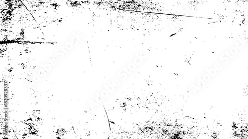 Abstract black and white grunge texture overlay with distressed scratch marks and noise for graphic design vector