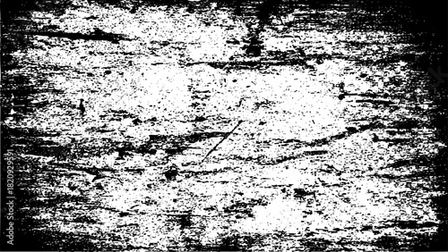 Abstract grunge texture background in black and white with distressed, rough, and weathered surface effect vector