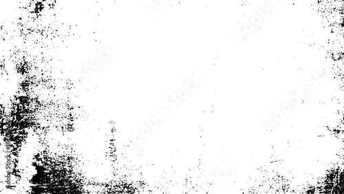 Abstract black and white grunge texture overlay background with distressed, aged, and rough surface effect vector
