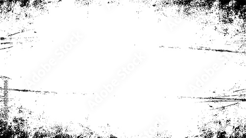 Abstract grunge texture border frame in black and white for overlay effect or distressed background design vector