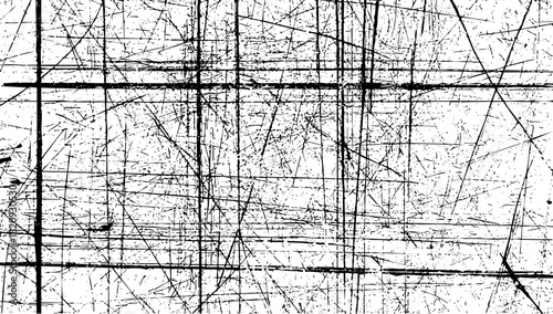 Abstract black and white grunge texture background with heavy scratches and distressed overlay effect vector