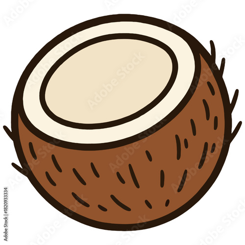 Macapuno Coconut Halved Tropical highlighting its soft, jelly-like interior, ideal for tropical food, desserts, and ingredient themes