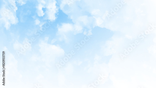 Beautiful blue sky and white clouds abstract background. Cloudscape background. Blue sky and fluffy white clouds on sunny day. Nature weather. 