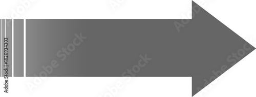A sleek, modern grey arrow graphic pointing right, isolated on a white background.