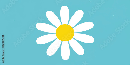 daisy flower on blue background