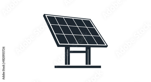 Solar panel energy source renewable power generation silhouette