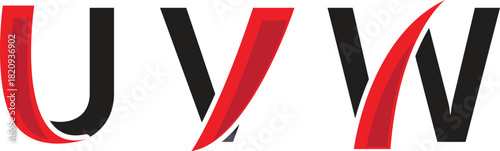 UYW Letter Logo Design Alphabet