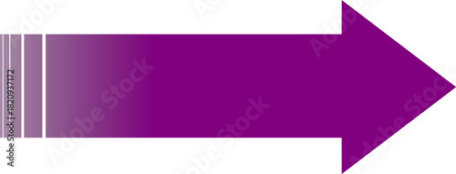 A vibrant purple arrow pointing to the right with a gradient tail on a white background.