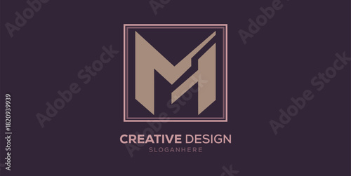 Letter M creative logo design inspirasion template.
