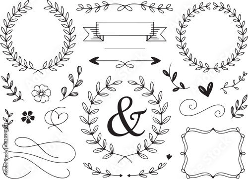 Elegant botanical vectors for stunning invitations