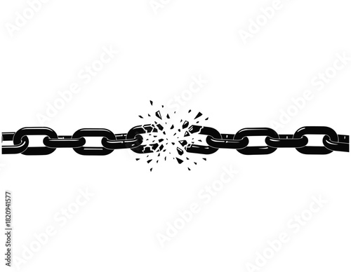 Broken Chain Link - Freedom, Revolution & Breaking Barriers Symbol