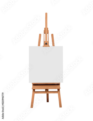 Empty white blank canvas on an easel mockup