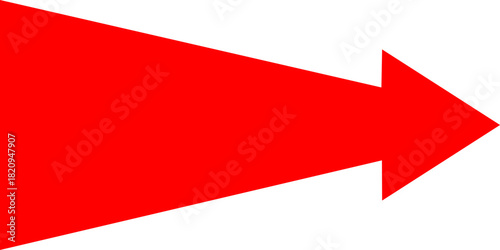 A simple, bold red arrow pointing to the right, isolated on a plain white background.