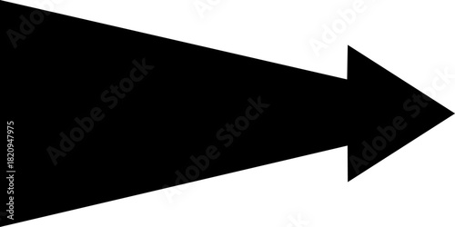 A bold black arrow pointing directly to the right, isolated on a clean white background.