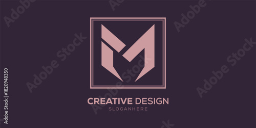 Letter M creative logo design inspirasion template.