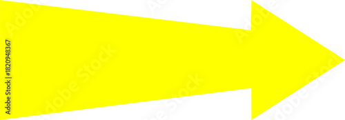 A bright yellow arrow graphic pointing to the right, isolated on a plain white background.