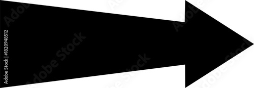 A simple, bold black arrow pointing to the right, isolated on a plain white background.