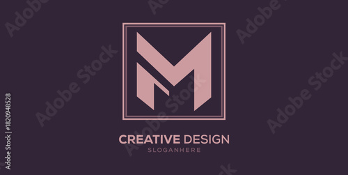 Letter M creative logo design inspirasion template.