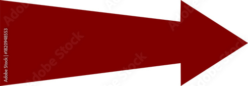A bold, dark red arrow pointing to the right on a clean white background.