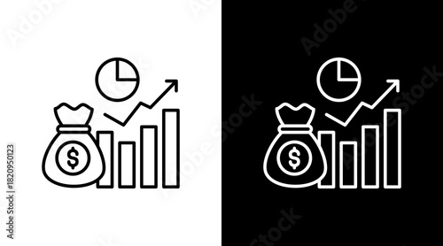 Investment White Icon Set Design