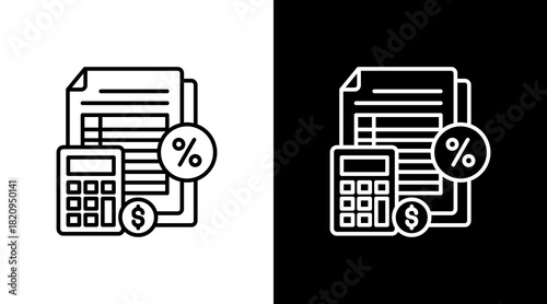 Tax White Icon Set Design