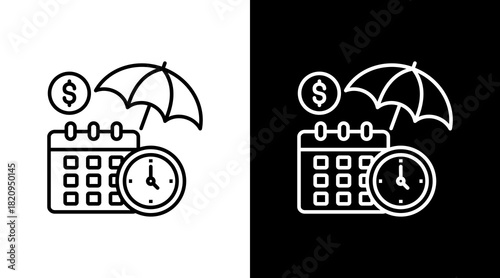 Retirement White Icon Set Design