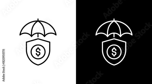 Insurance White Icon Set Design