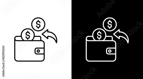 Cash Back White Icon Set Design