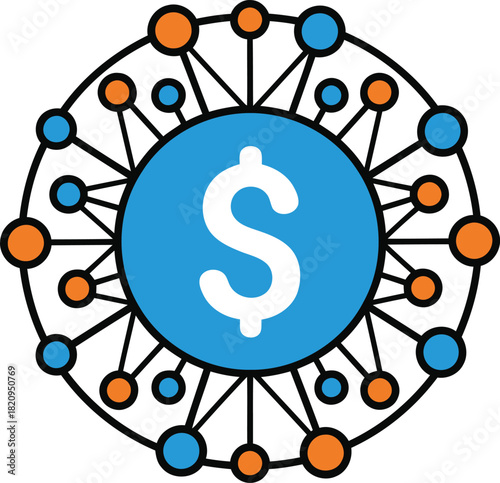 Secure financial network showcasing global money transactions using digital technology for business growth