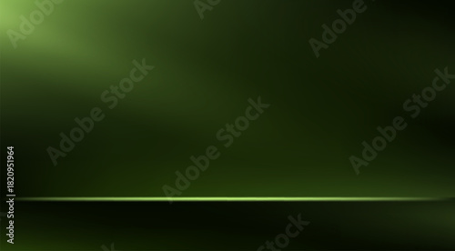 Empty Black and Green studio room background Space for selling products, backdrop, wallpaper, background, text. Empty Room Studio with table. Vector illustration.