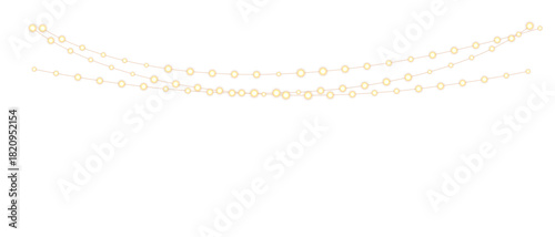 Christmas bulbs twinkle with gentle shine, festive garland string light PNG