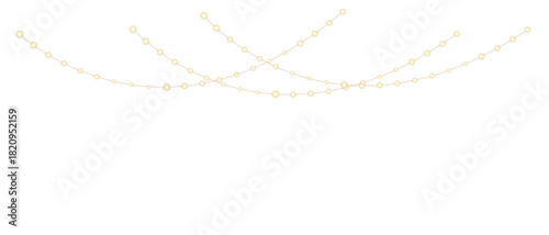 Christmas bulbs twinkle with gentle shine, festive garland string light PNG