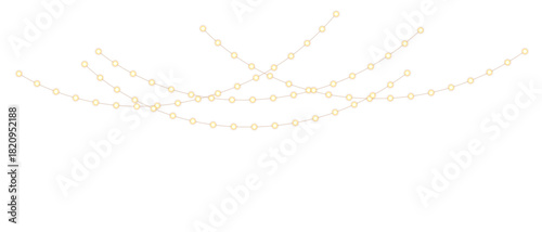 Christmas lights on a transparent background. Christmas light PNG. Set of Christmas glowing garlands. For advertising invitations, web banners, postcards. Vector. Christmas decoration, LED lam	
