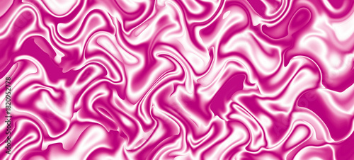 Illustration of gradient magenta and white 3D wavy satin fabric artistic texture