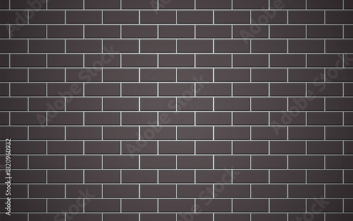 Black brick wall texture background for interior or exterior design backdrop. Vector illustration.